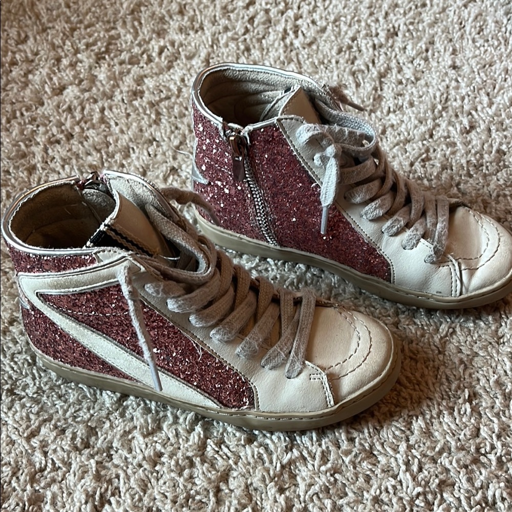 Stylish Glitter High-Top Sneakers ShuShop Sz 13